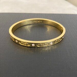 Coach signature hinged bangle
